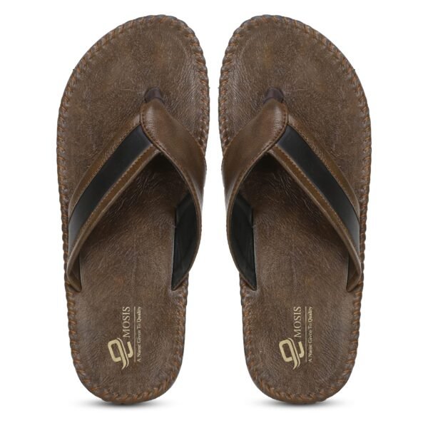 Emosis-Men's Faux Leather Casual Chappal Cum Thong Sandal-Copper