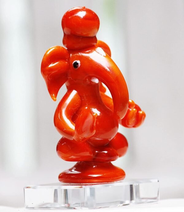 Beckon Venture-Handcrafted Lord Ganesha Statue-Orange