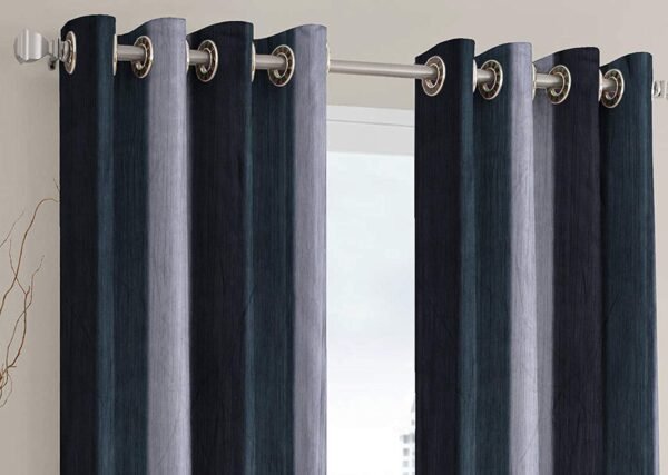Curtain Decor-Polyester 3D Royal Eyelet Curtain-Grey (Pack Of 2)