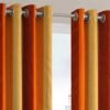 Curtain Decor-Polyester 3D Royal Eyelet Curtain-Orange (Pack Of 2)