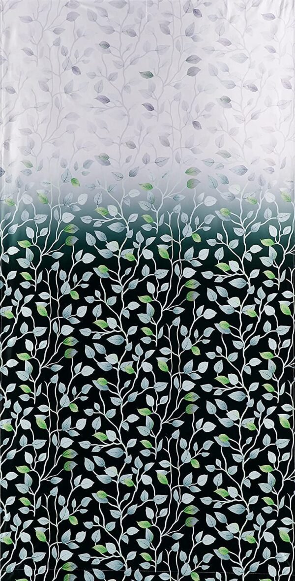 Reyansh Decor-Heavy Polyester Digital Panel Curtain-Green Leaf (Pack Of 3)