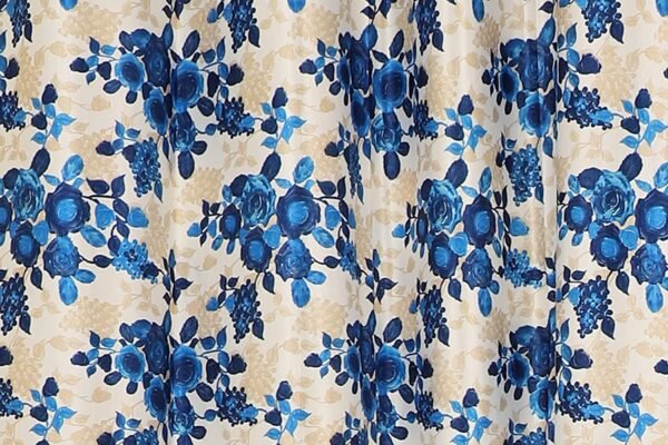 Reyansh Decor-Heavy Polyester Long Crush Curtain-Blue Rose Joint (Pack Of 3)