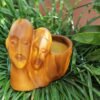Beckon Venture-Handcrafted Cute Couple Shaped Planter-Brown