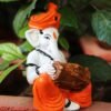 Beckon Venture-Handcrafted Lord Ganesh Play Dholak Statue-Multicolor