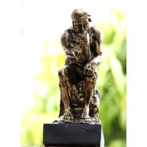 Beckon Venture-Polyersin Human With Hand On His Mouth Showpiece-Gold
