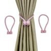 Reyansh Decor-Modern Curtain Solid Tassels (Hooks)-Pink (Pack Of 2)