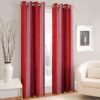 Curtain Decor-Polyester 3D Royal Eyelet Curtain-Red (Pack Of 2)