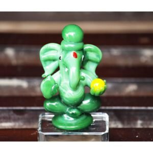 Beckon Venture-Handcrafted Lord Ganesha Statue-Dark Green