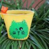 Beckon Venture-Handcrafted Cute Cat Shaped Planter-Yellow
