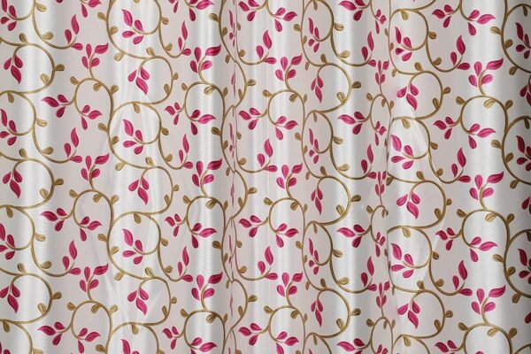 Reyansh Decor-Heavy Polyester Long Crush Eyelet Curtain-Pink (Pack Of 3)
