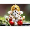 Beckon Venture-Handcrafted Lord Ganesha Statue-White & Red