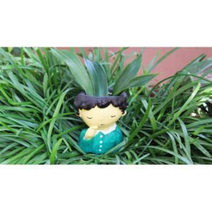 Beckon Venture-Handcrafted Cute Small Boy Shaped Planter-Green