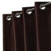 Reyansh Decor-Long Flower Print Polyester Curtain-Coffee (Pack Of 3)