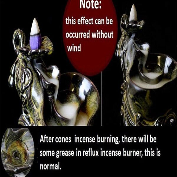 Beckon Venture-Lord Ganesha Backflow Incense Burner Idol-Black