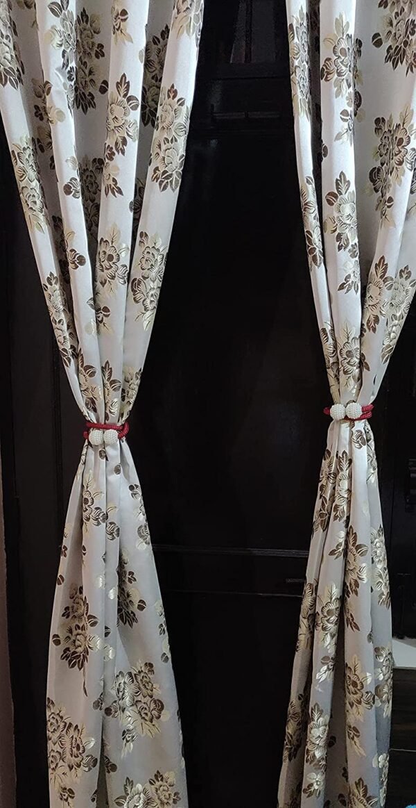 Reyansh Decor-Modern Curtain Solid Tassels (Hooks)-Maroon (Pack Of 2)