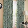 Reyansh Decor-Polyester Blend Leaves Eyelet Curtain-Green (Pack Of 3)