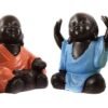 Beckon Venture-Handcrafted Meditating Monk Buddha Idols-Multicolor