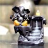 Beckon Venture-Lord Ganesha Backflow Incense Burner Idol-Orange