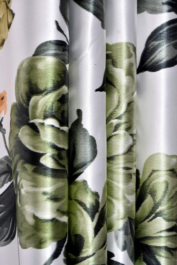 Reyansh Decor-Digital Print Polyester Curtain-Green (Pack Of 3)