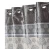 Reyansh Decor-Heavy Polyester Jacquard Punch Curtain-Grey T (Pack Of 3)