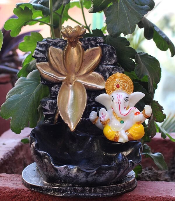 Beckon Venture-Lord Ganesha Backflow Incense Burner Idol-Multicolor