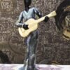 Beckon Venture-Handcrafted Lady Playing Guitar Statue-Black & Gold