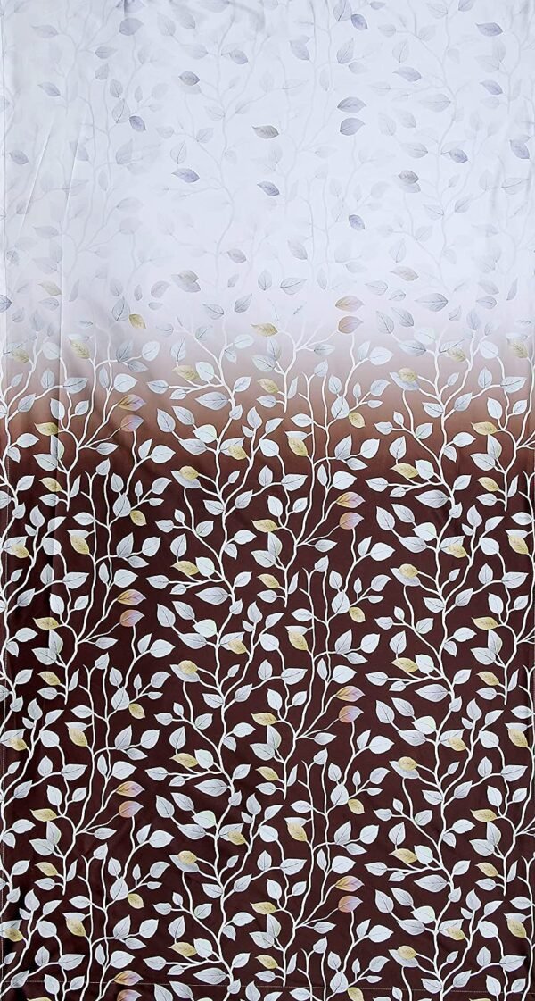 Reyansh Decor-Heavy Polyester Digital Panel Curtain-Coffee Leaf (Pack Of 3)