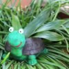 Beckon Venture-Handcrafted Cute Turtoise Shaped Planter-Green & Black