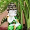 Beckon Venture-Handcrafted Praying Lord Buddha Statue-Green