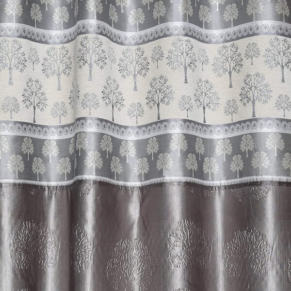 Reyansh Decor-Heavy Polyester Jacquard Punch Curtain-Grey T (Pack Of 3)
