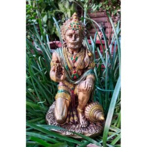 Beckon Venture-Handcrafted Polyresin Lord Hanuman Statue-Multicolor