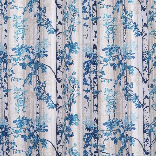 Reyansh Decor-Printed Heavy Polyester Eyelet Curtain-Blue (Pack Of 3)