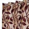 Reyansh Decor-Polyester Floral Grommet Curtain-Wine N (Pack Of 3)