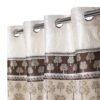 Reyansh Decor-Heavy Polyester Damask Punch Curtain-Coffee Cream (Pack Of 3)