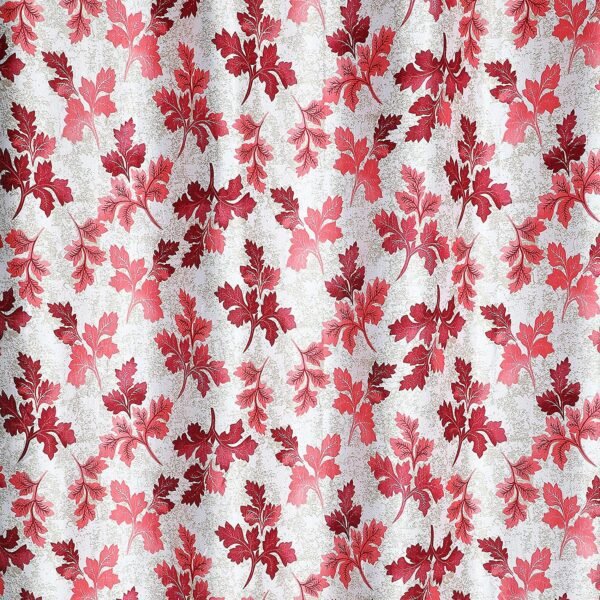 Reyansh Decor-Polyester Floral Grommet Curtain-Maroon Multi (Pack Of 3)