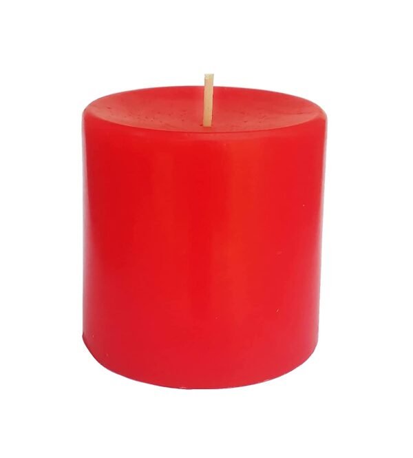 PURE INDIAN CANDLE-Fresh Cut Roses Fragrance Solid Pillar Candle-Red