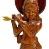 Mukherjee Handicraft-Handmade Wooden Krishna Statue-Brown
