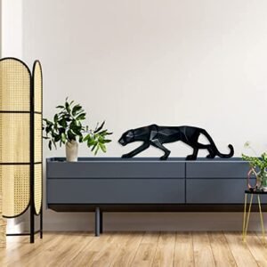 Divine Shop-Handmade Abstract Modern Panther Sculpture-Black
