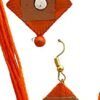 Mukherjee Handicraft-Women's Traditional Terracotta Jewellery Set-Orange