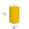 PURE INDIAN CANDLE-Handmade Vanilla Scented Rustic Pillar Candle-Yellow ( Pack Of 6)