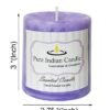 PURE INDIAN CANDLE-Sugar Lemon Scented Handmade Pillar Candles-Purple ( Pack Of 4)