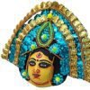 Mukherjee Handicraft-Paper Wall Hanging Maa Durga Mask-Blue & Golden