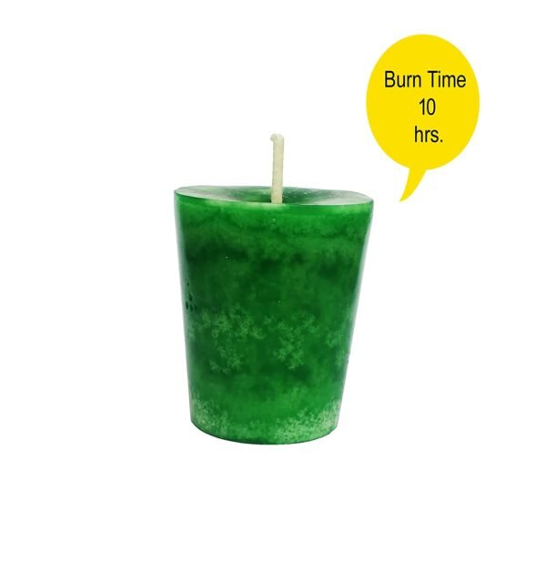 PURE INDIAN CANDLE-Handpourd Citronella Scented Votive Candle-Green (Pack Of 4)