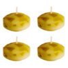 PURE INDIAN CANDLE-Handpourd Citronella Scented Floating Candle-Yellow (Pack Of 4)