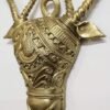 Mukherjee Handicraft-Handcrafted Brass Dhokra Cow Face Showpiece-Golden