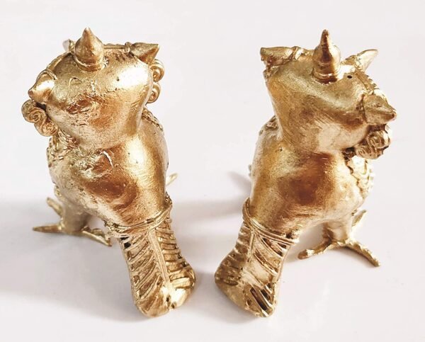 Mukherjee Handicraft-Handcrafted Brass Owl Showpiece-Golden (Pack Of 2)