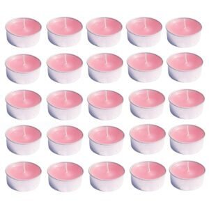 PURE INDIAN CANDLE-Paraffin Wax Fresh Roses Tea Light Candle-Pack Of 25