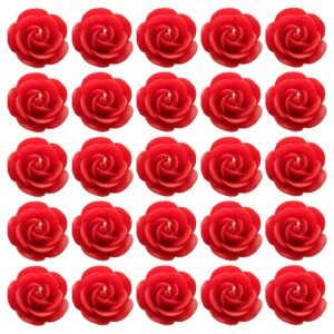 SHRADDHA CREATION-Floating Rose Wax Scented Decorative Candle-Red (Pack Of 25)